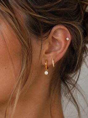3 Pairs | 18K Gold Plated Cubic Zirconia Earring Set